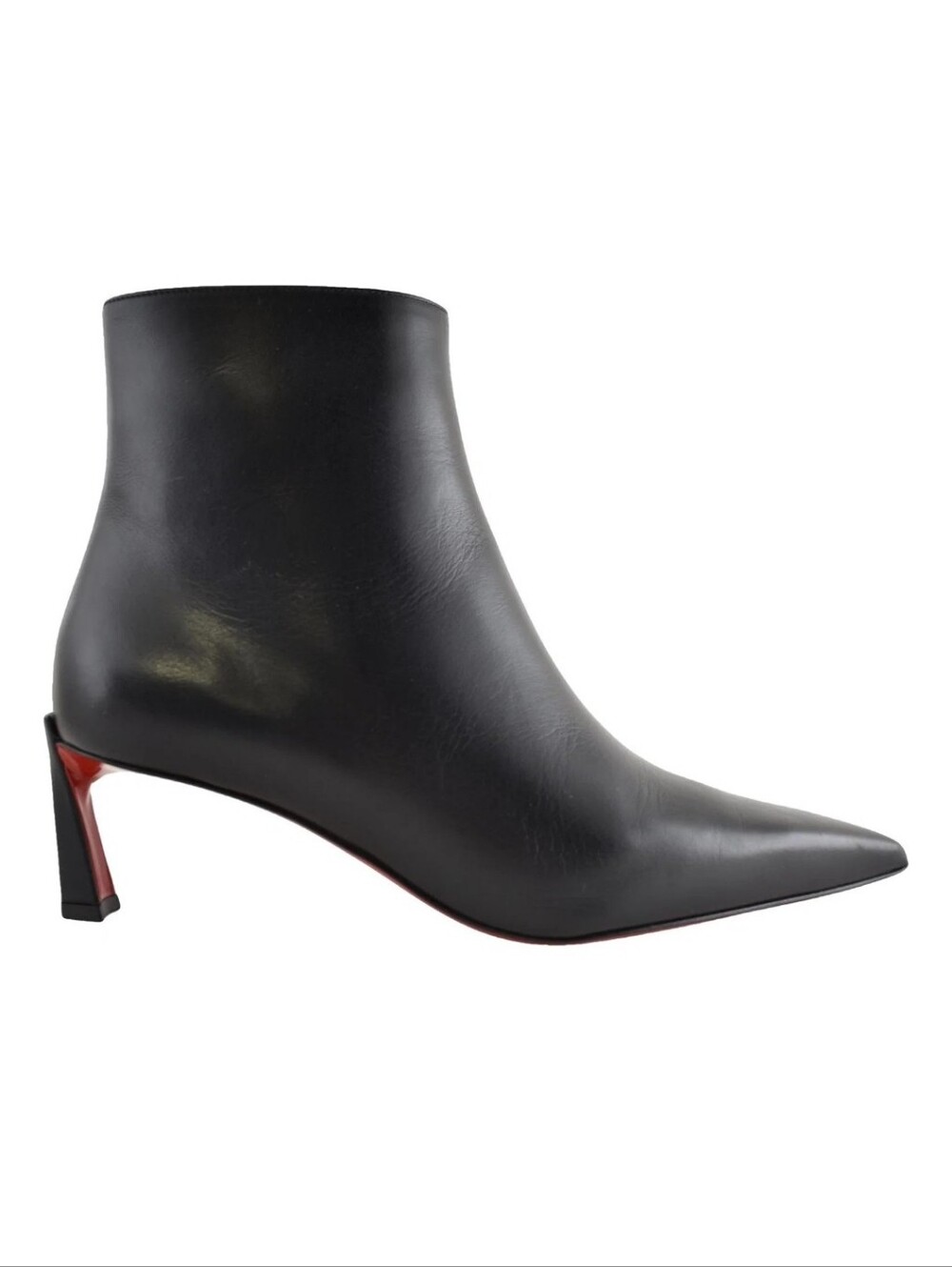 $1,395 Christian Louboutin Condora Booty 55 Black Leather Ankle Booties EU 41.5